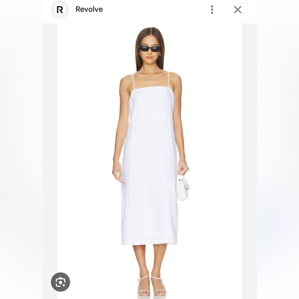 DONNI Linen Dress in Powder